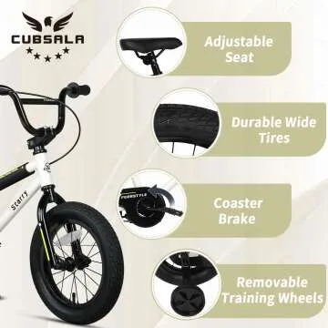 Kids BMX Bicycle with Training Wheels for Ages 1-8