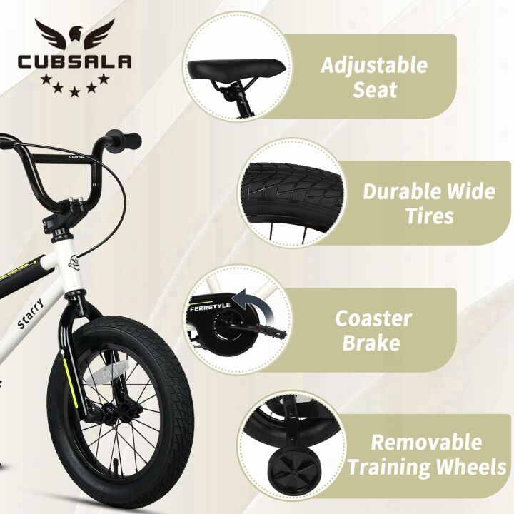 Kids BMX Bicycle with Training Wheels for Ages 1-8