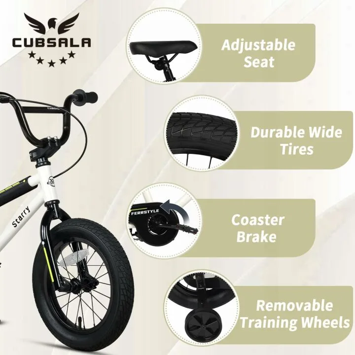 Kids BMX Bicycle with Training Wheels for Ages 1-8