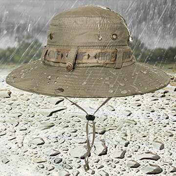 LETHMIK Fishing Sun Boonie Hat Waterproof Summer UV Protection Safari Cap Outdoor Hunting Hat
