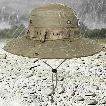 LETHMIK Fishing Sun Boonie Hat Waterproof Summer UV Protection Safari Cap Outdoor Hunting Hat
