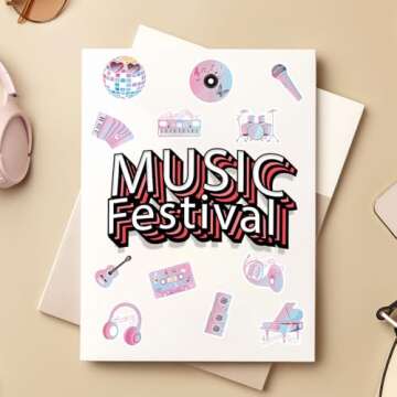 Whaline 1000Pcs Music Stickers for Crafts and Decor