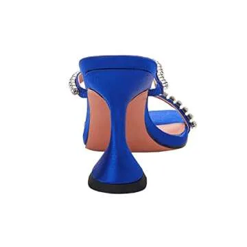 Stylish VETASTE Heeled Sandals for Women - Crystal Embellished