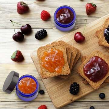 Cornucopia 2oz Cobalt Blue Glass Cosmetic Jars (12-Pack); Straight Sided Jars w/Black Plastic Lined Lids for Balms, Cosmetics, Creams & More