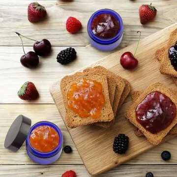 Cornucopia 2oz Cobalt Blue Glass Cosmetic Jars (12-Pack); Straight Sided Jars w/Black Plastic Lined Lids for Balms, Cosmetics, Creams & More