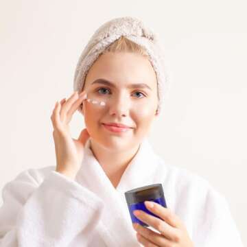 Cornucopia 2oz Cobalt Blue Glass Cosmetic Jars (12-Pack); Straight Sided Jars w/Black Plastic Lined Lids for Balms, Cosmetics, Creams & More