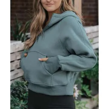 Lapeter Scuba Dupes Sweatshirt Long Sleeve Cropped Sweatshirt Zip Up Hoodies for Women Green L