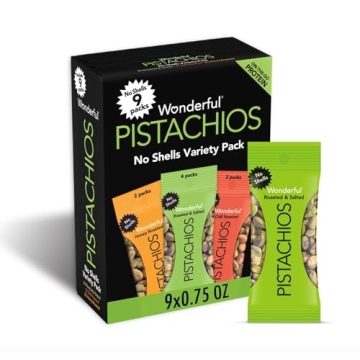Wonderful Pistachios No Shells Variety Pack - 9 Snacks