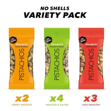 Wonderful Pistachios No Shells Variety Pack - 9 Snacks