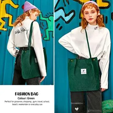 Shop Ayieyill Stylish Corduroy Tote Bag for Women