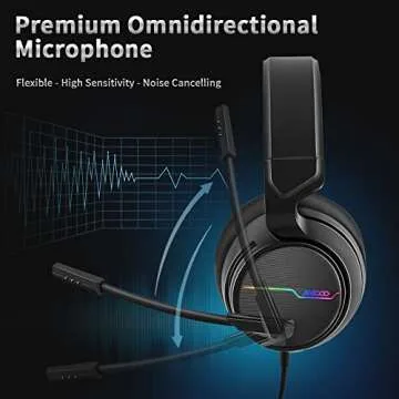 Jeecoo V20 Stereo Gaming Headset for PS4 PS5 Xbox One - Over Ear Headphones with Noise Cancelling Microphone - LED Light Soft Earmuffs for PC Laptops Mobiles