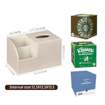 BLIENCE Stylish PU Leather Tissue Box Cover for Home