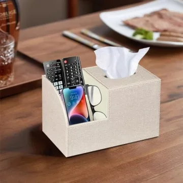 BLIENCE Stylish PU Leather Tissue Box Cover for Home