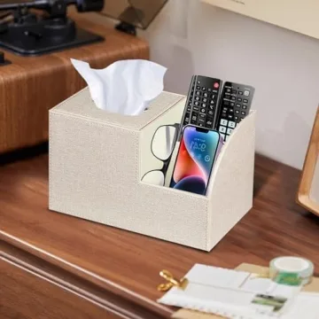 BLIENCE Stylish PU Leather Tissue Box Cover for Home