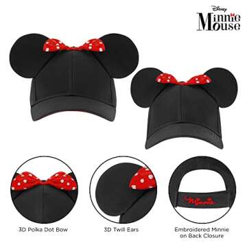 ABG Accessories Little Girls' Minnie Mouse Ears Hat, Set of 2 for Mommy 2-4 Or Adult and Size, 4-7 Years