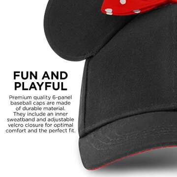 ABG Accessories Little Girls' Minnie Mouse Ears Hat, Set of 2 for Mommy 2-4 Or Adult and Size, 4-7 Years