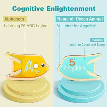 TOP BRIGHT Montessori Toddler Fishing Game - Kids Wooden Magnetic Fishing Toys Gifts for 3 Years Old...