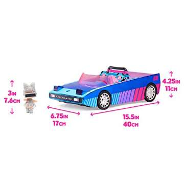 LOL Surprise Dance Machine Car with Exclusive Doll, Surprise Pool and Dance Floor, Multicolor and Magic Blacklight, for Kids