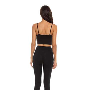 FORLAND Crop Top Sports Bras for Women - Womens Longline Sports Bra High Support Workout Yoga Bra Tops,Small,Black 2