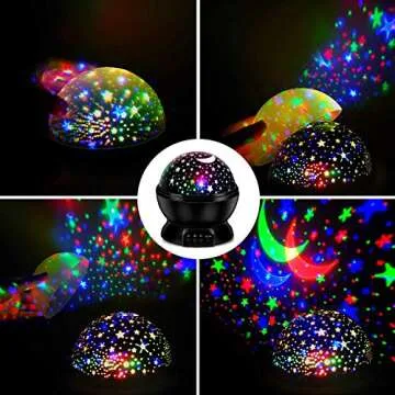 Elecstars Kids Gifts Night Lighting Lamp Light up Your Bedroom with This Moon, Star,Sky Romantic - Best Gift for Men Women Teens Kids Children Sleeping Aid.