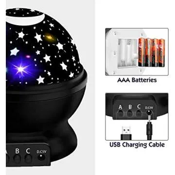 Elecstars Kids Gifts Night Lighting Lamp Light up Your Bedroom with This Moon, Star,Sky Romantic - Best Gift for Men Women Teens Kids Children Sleeping Aid.