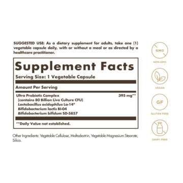 Solgar Advanced Probiotic Complex, 30 Vegetable Capsules - 80 Billion CFU Multi Strain Probiotic - Everyday Care for Digestive & Immune Systems - Non-GMO, Vegan, Gluten & Dairy Free, 30 Servings