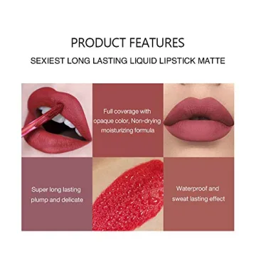 6Pcs Long-Lasting Matte Liquid Lipstick Set for All Occasions