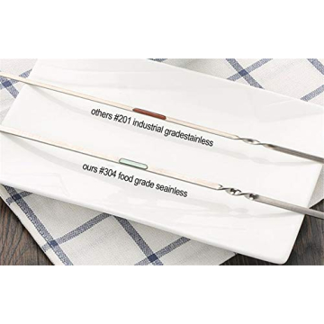 12PCS Stainless Steel BBQ Skewers for Perfect Grilling