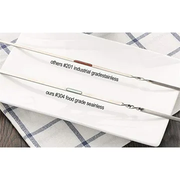 12PCS Stainless Steel BBQ Skewers for Perfect Grilling