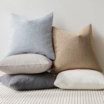 Stylish Foindtower Boucle Throw Pillow Covers - Set of 2