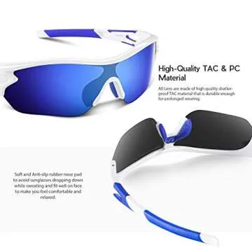 BEACOOL Polarized Sports Sunglasses for Men Women Youth Baseball Cycling Running Driving Fishing Golf Motorcycle TAC Glasses