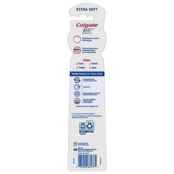Colgate 360 Extra Soft Toothbrush for Sensitive Teeth & Gums