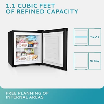 Compact EUHOMY 1.1 Cu. Ft. Mini Freezer for Home