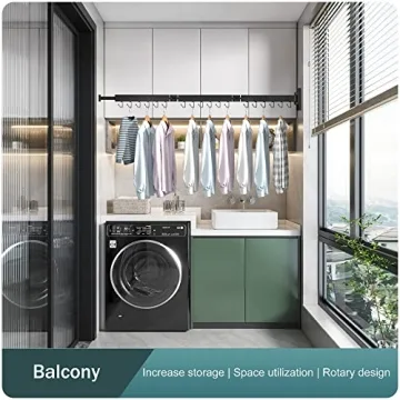 LIENAHU Wall Mount Clothes Drying Rack for Efficient Laundry