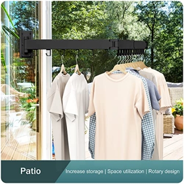 LIENAHU Wall Mount Clothes Drying Rack for Efficient Laundry