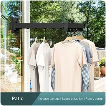 LIENAHU Wall Mount Clothes Drying Rack for Efficient Laundry