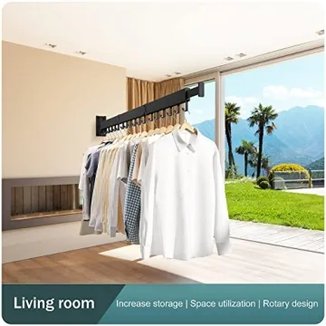 LIENAHU Wall Mount Clothes Drying Rack for Efficient Laundry