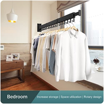 LIENAHU Wall Mount Clothes Drying Rack for Efficient Laundry