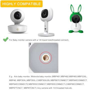 iTODOS Baby Monitor Mount Compatible with Nanit Pro Smart Baby Monitor & Flex Stand,Arlo,Versatile T...