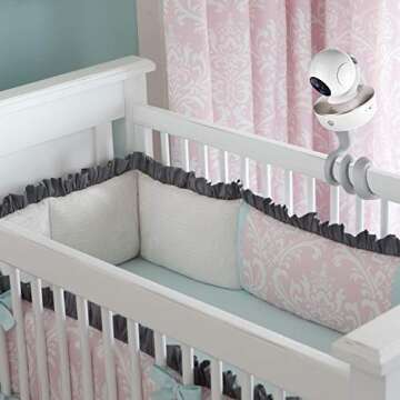 iTODOS Baby Monitor Mount Compatible with Nanit Pro Smart Baby Monitor & Flex Stand,Arlo,Versatile Twist Mount Without Tools or Wall Damage,Travel Baby Monitor Accessory-Gray