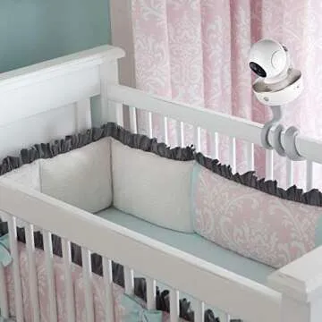 iTODOS Baby Monitor Mount Compatible with Nanit Pro Smart Baby Monitor & Flex Stand,Arlo,Versatile Twist Mount Without Tools or Wall Damage,Travel Baby Monitor Accessory-Gray