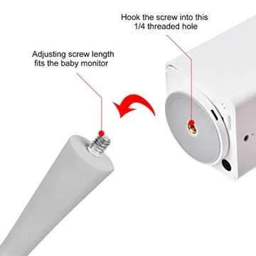 iTODOS Baby Monitor Mount Compatible with Nanit Pro Smart Baby Monitor & Flex Stand,Arlo,Versatile Twist Mount Without Tools or Wall Damage,Travel Baby Monitor Accessory-Gray