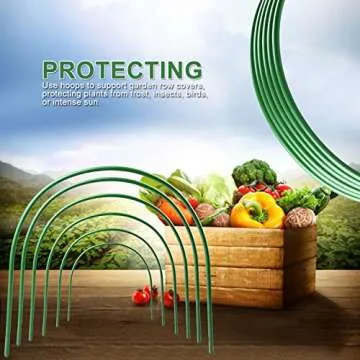 ASSR 6Pack Greenhouse Support Hoops, 4ft Long Steel Plastic Coated Hoops Garden Grow Tunnel