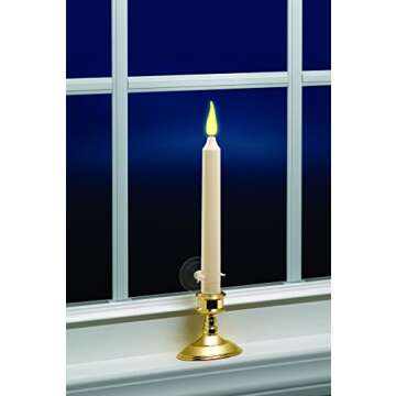 Xodus Innovations FPC1462 Battery Operated Flameless Taper Candle Kit with Brass Bases, 12-Inch, Ivory, Set of 2 , White