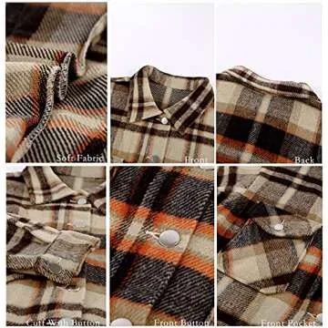 Stylish BTFBM Women’s Plaid Jacket for Fall and Spring
