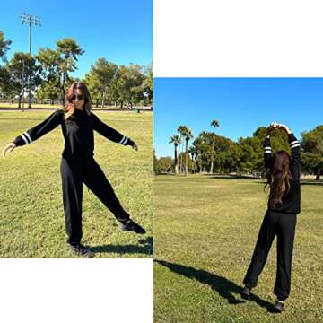 Ekouaer Sweatsuits Womens Loungewear Set Tracksuit Long Sleeve Pajamas Set with Pockets 2 Piece Outf...