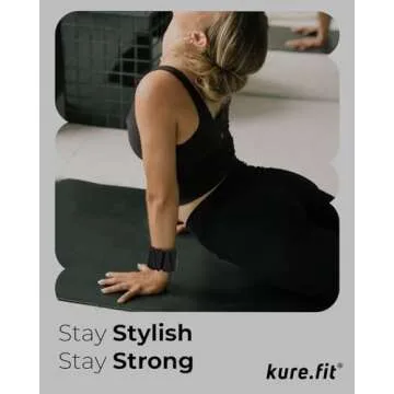 kure.fit Adjustable Wrist & Ankle Weights Set - 1lb Pairs | Versatile for Yoga, Walking, Running, Barre, Pilates, Cardio & Aerobics | Wearable Bracelets for Women & Men | Home & Gym Workouts | Black