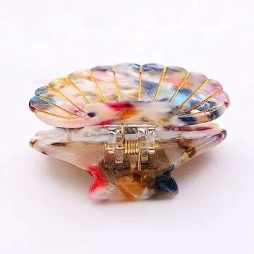 Shell Claw Clip,Acetate Hair Clips,Small Hair Clips for Women,Pink