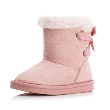 KRABOR Girls Glitter Snow Boots - Cute & Warm Winter Shoes