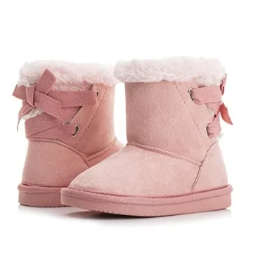 KRABOR Girls Glitter Snow Boots - Cute & Warm Winter Shoes